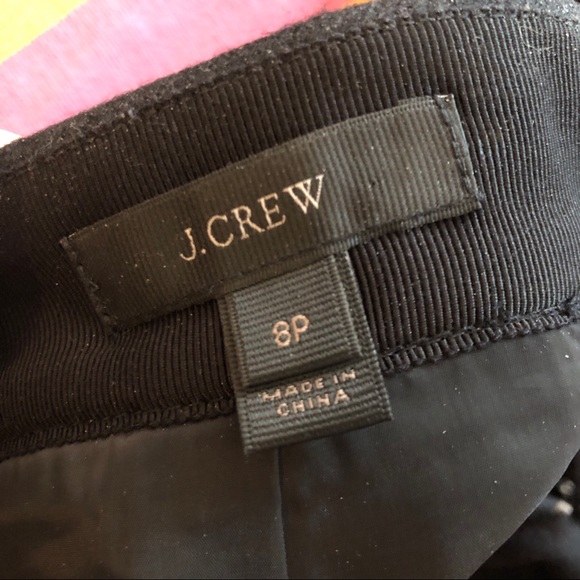 NWOT J.Crew Black Wool Skirt with Front Slit - Picture 8 of 8